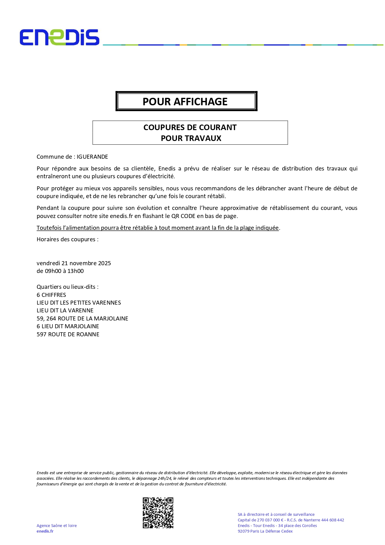 Coupure électricité